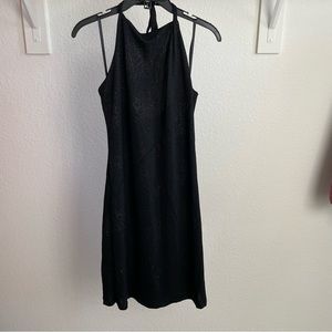 vintage esprit sparkly black halter dress